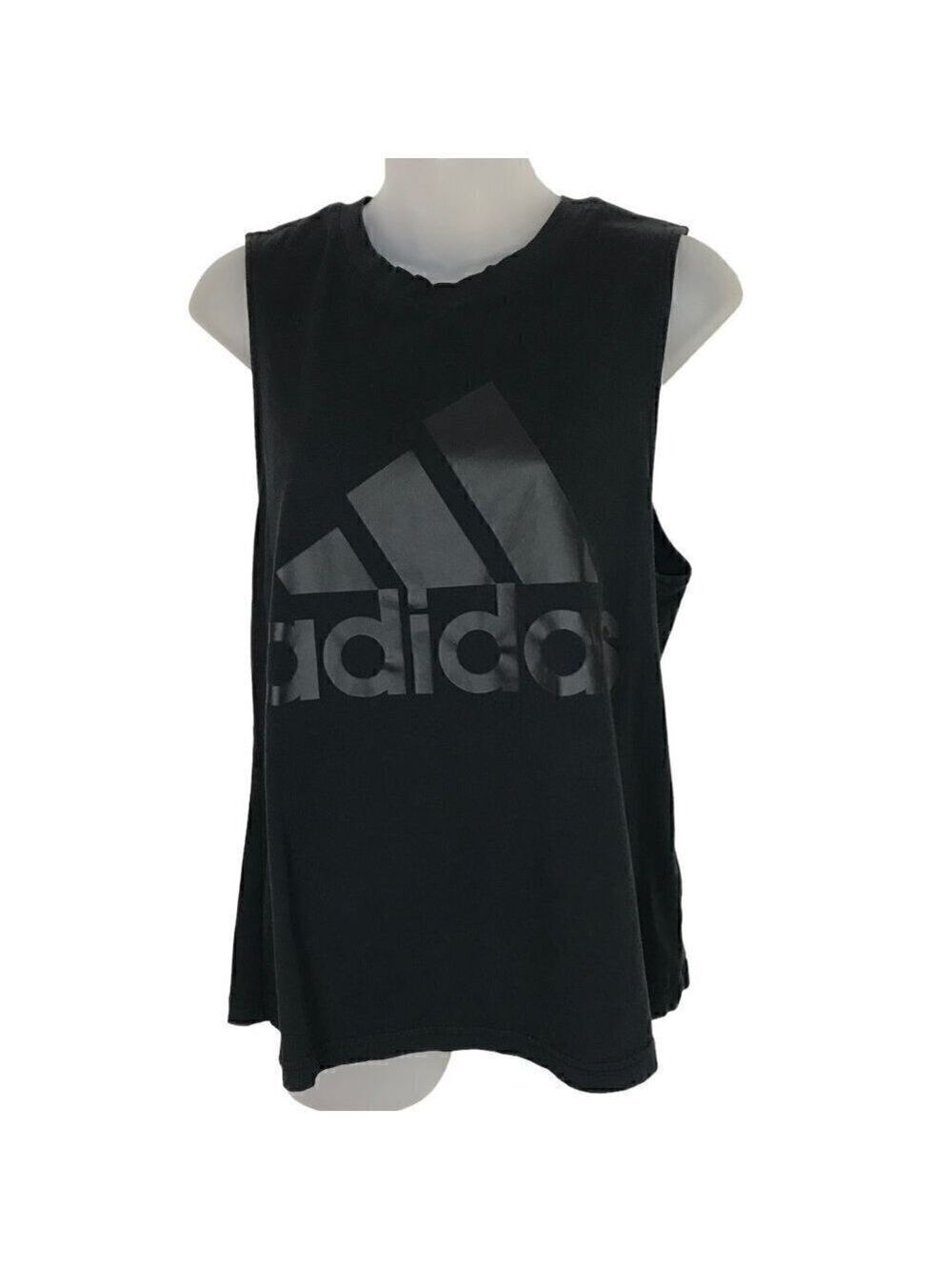 ADIDAS Black T-shirt Material Sleeveless Athletic Top Size M
